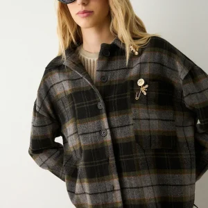 Veste à carreaux et broches bijoux - BSB