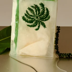 Serviette de table brodée palmier