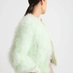 Veste courte en plumes