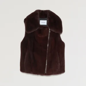 Gilet perfecto sans manches en fourrure de vison
