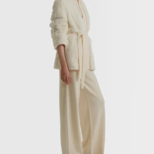 Veste en maille et fourrure de vison