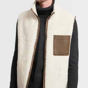 Gilet fleece en peau lainée réversible