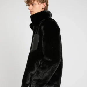 Veste fleece en fourrure de vison réversible