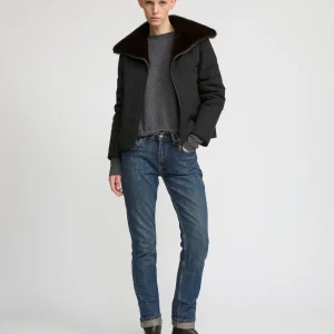 Veste réversible en tissu technique et fourrure de vison