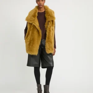 Gilet long réversible en agneau Toscane