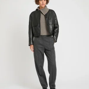 Veste en cuir d'agneau