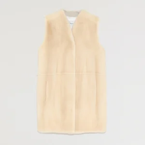 Gilet long en fourrure de vison et doublure nylon