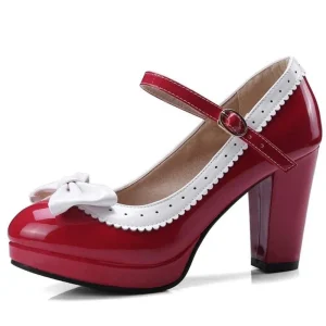 Chaussure Vintage  Nœud Rouge