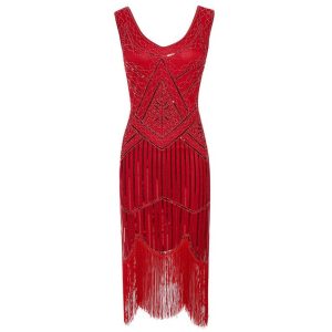Robe Vintage  Année 20 Rouge