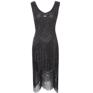 Robe Vintage  Année 20 Noire