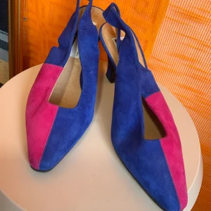 Chaussures talons Italy daim coloré Vintage Stylé 1980