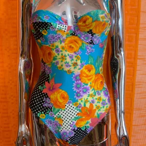 Maillot de bain à Fleurs et pois Vintage 1990 France