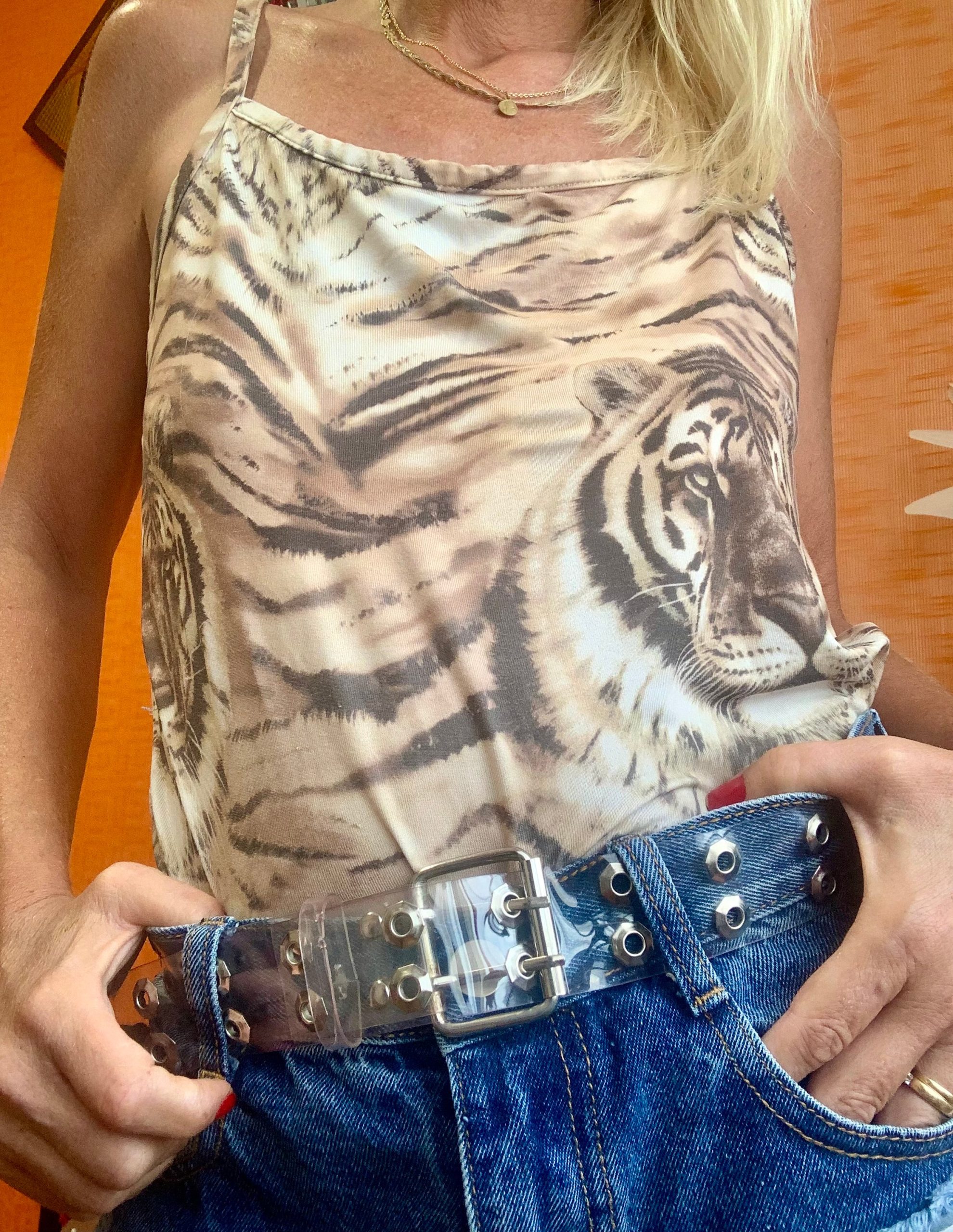 Ceinture 1990 Vintage Plastique Transparent Fun – Image 2