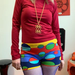 Petit Short 1970 Vintage Couleurs psychédéliques Made In France