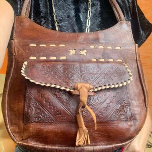 Sac à main cuir marron Sac Ethnique Vintage Bohème