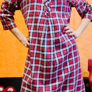Robe Liquette Écossaise 100% Coton Linvosges France