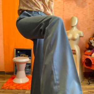 Pantalon Tergal Pattes d’éléphant Vintage 1970 Authentique Neuf Seventies