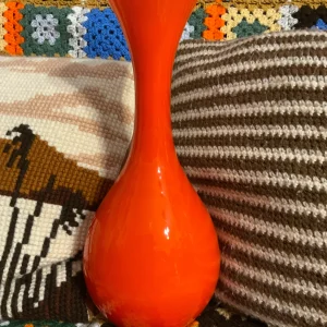 Grand Vase Opaline Orange Vintage
