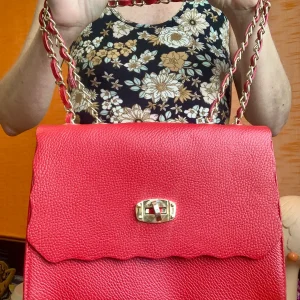 Sac à main cuir rouge Sofia Cardoni Italy - Haut de gamme.