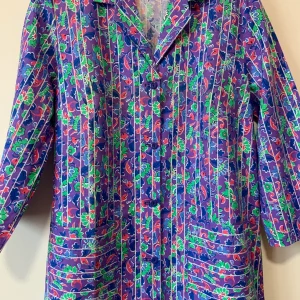 Robe Blouse Colorée Motifs Fleurs France Vintage