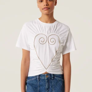 T-shirt cœur à fronces