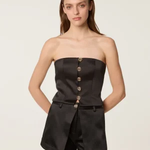 Bustier en satin noir