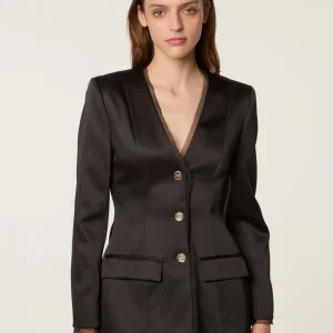 Veste de tailleur en satin noir