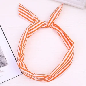 Bandeau Vintage  Rayures Orange