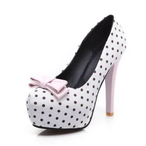 Chaussures Pin-Up Pois Blanc