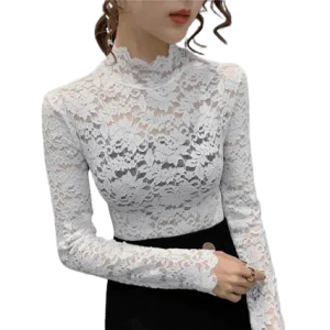 Crop Top Dentelle  Manche Longue