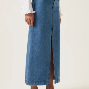 Jupe longue en denim fendue