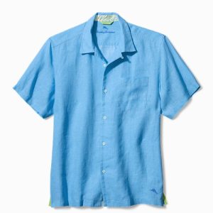 TOMMY BAHAMA: Chemise Sea Glass Camp Bleu